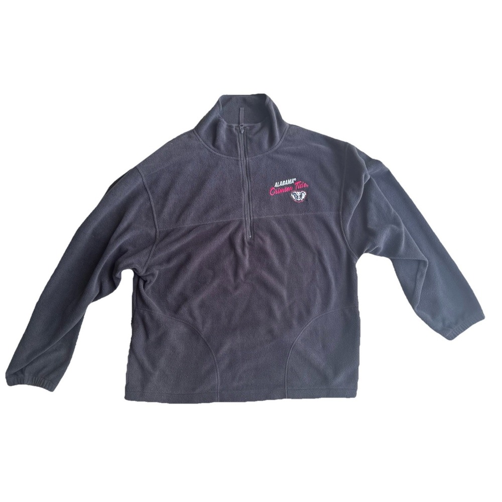 Alabama Crimson Tide Mens L TSi Black Fleece 1/4‎ Zip